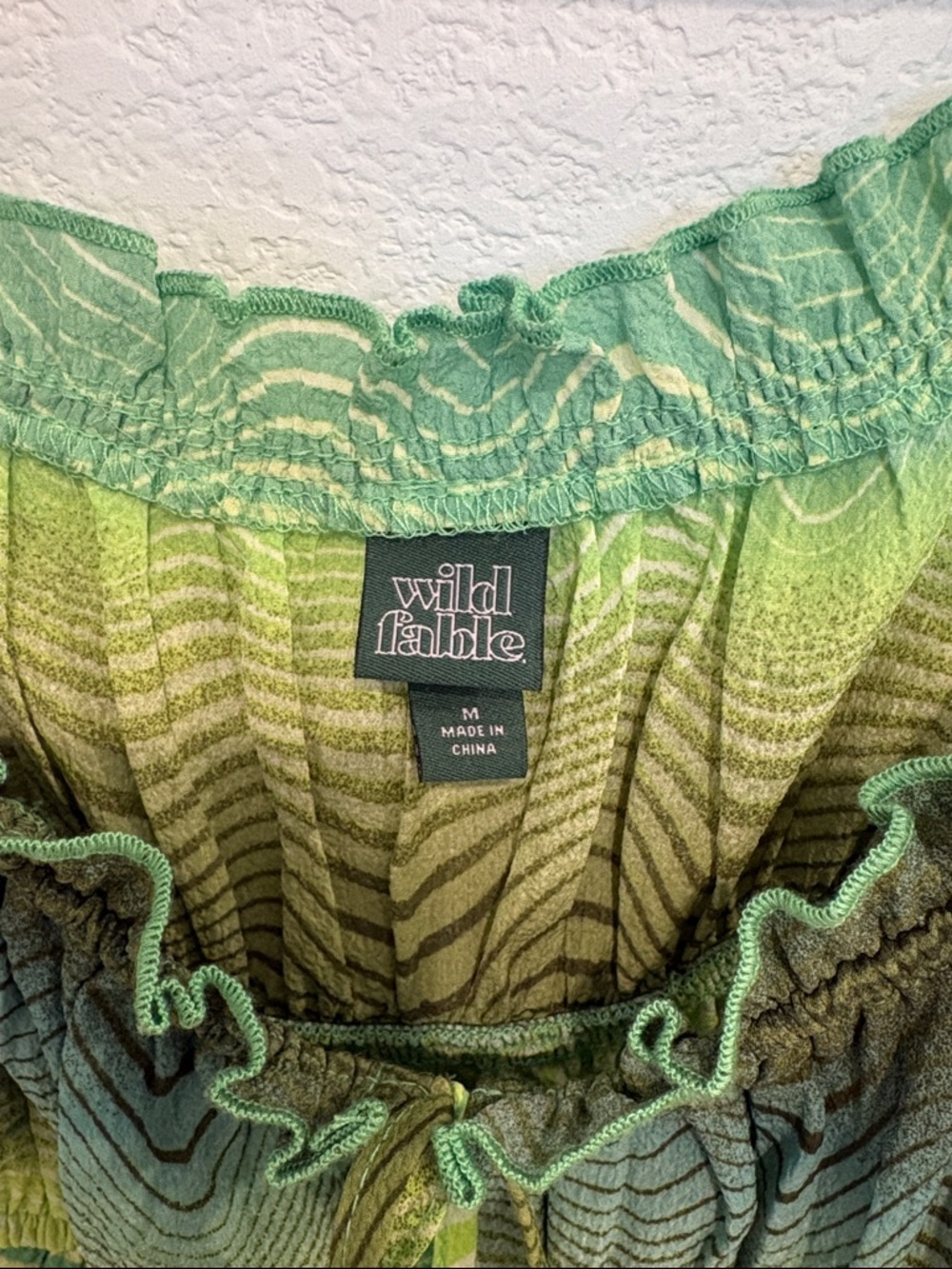 wild fable Green Layered Ruffle Cami with Tie Front - Picture 2 of 3